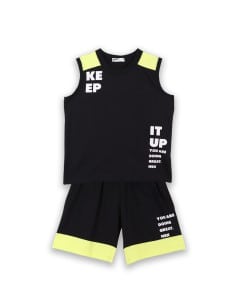 NEK KIDSWEAR Παιδικό Σετ Βερμούδα Μακό 2τμχ Μαύρο