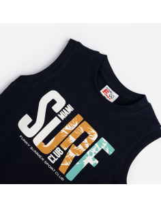 FUNKY FOR BABY Παιδικό Σετ Βερμούδα 2τμχ Μπλε 2