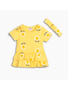 FUNKY FOR BABY Βρεφικό Φόρεμα 2τμχ Κίτρινο