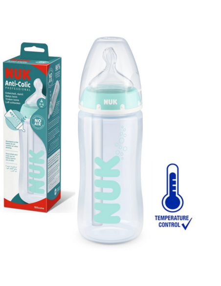 NUK Μπιμπέρο Πλαστικό Anti-Colic Με Θηλή Σιλικόνης 300ml 0-6m