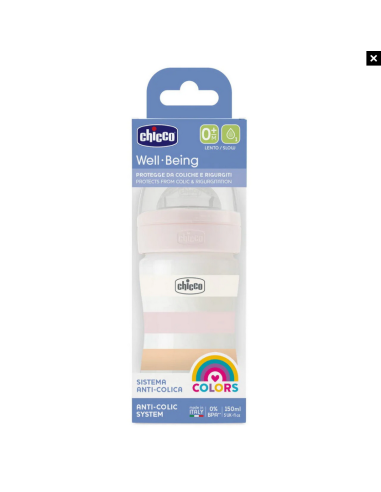 CHICCO Μπιμπερό Πλαστικό Well Being Girl 0m+ 150ml