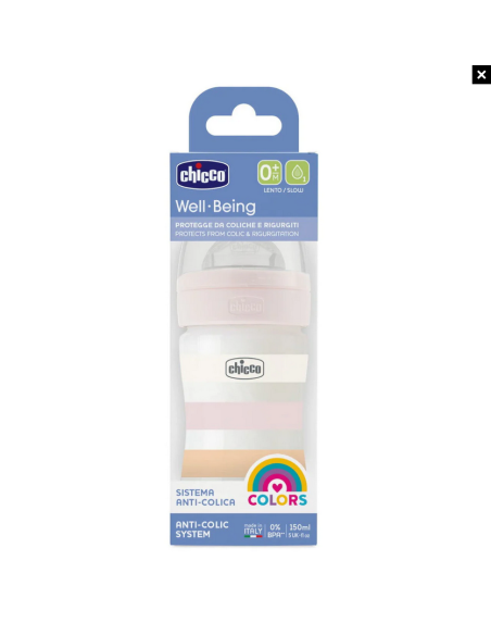 CHICCO Μπιμπερό Πλαστικό Well Being Girl 0m+ 150ml