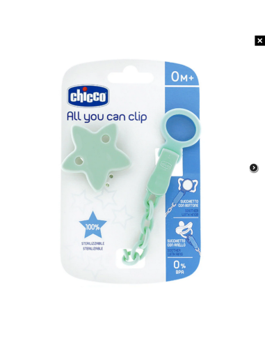 CHICCO Κλιπ Πιπίλας Μέντα Αστέρι