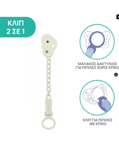 CHICCO Κλιπ Πιπίλας Γκρι Σύννεφο 2