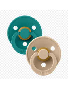 BIBS Πιπίλες Colour Round Latex 2pack Taupe - Scuba No1 2