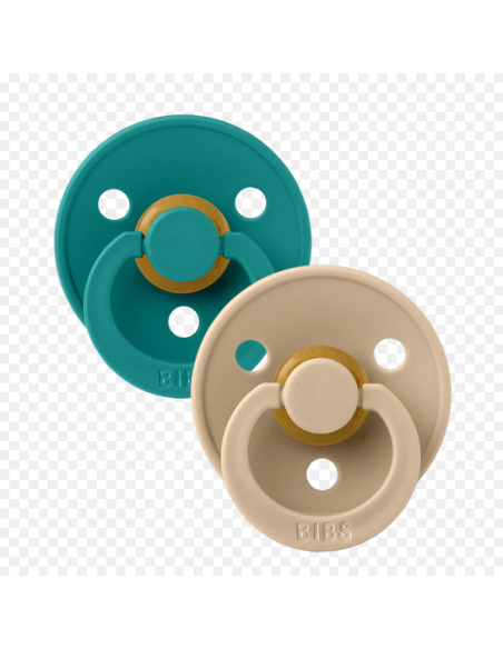 BIBS Πιπίλες Colour Round Latex 2pack Taupe - Scuba No1