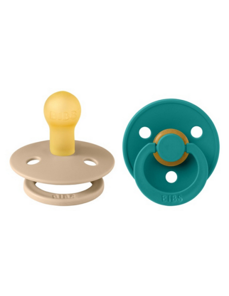 BIBS Πιπίλες Colour Round Latex 2pack Taupe - Scuba No1