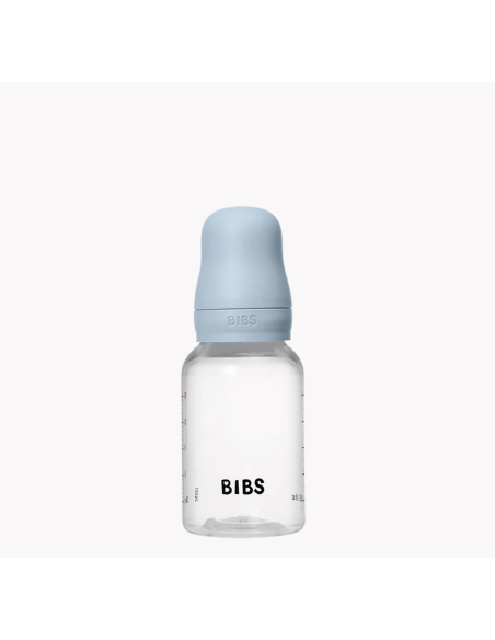 BIBS Μπιμπέρο Πλάστικο Με Θήλη Round Αργής Ροής Baby Blue 150ml