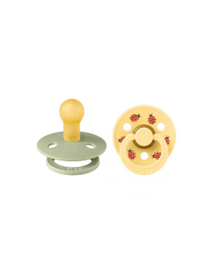 BIBS Πιπίλες Studio Round Latex 2pack Ladybug Sage - Pale...