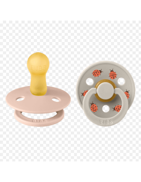 BIBS Πιπίλες Studio Round Latex 2pack Ladybug Blush-Sand No2