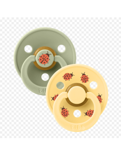 BIBS Πιπίλες Studio Round Latex 2pack Ladybug Sage - Pale... 2