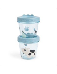 DONE BY DEER Δοχεία Φαγητού Tiny Farm Blue 2τμχ 150ml