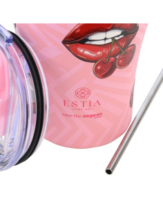 ESTIA Θερμός Coffee Mugs Save The Aegean Blush Pop 350ml 2
