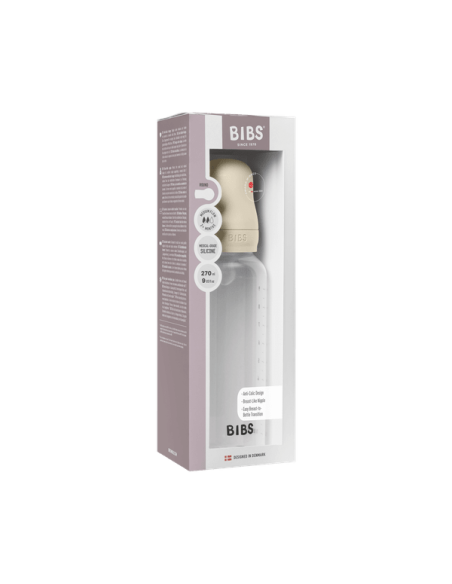 BIBS Μπιμπέρο Πλάστικο Με Θήλη Round Μεσσαίας Ροής Ivory 270ml