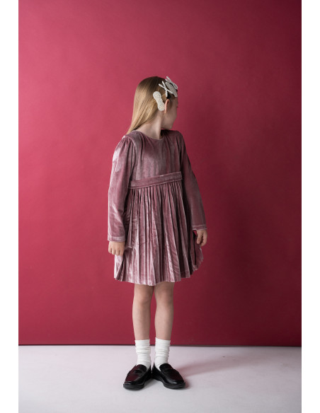 EBITA FASHION Παιδικό Φόρεμα Βελουτέ 2τμχ Σάπιο Μήλο
