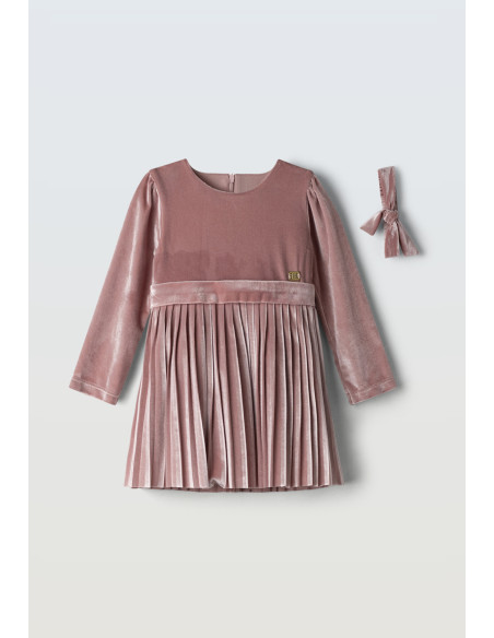EBITA FASHION Παιδικό Φόρεμα Βελουτέ 2τμχ Σάπιο Μήλο