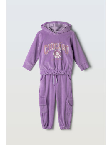 EBITA FASHION Παιδικό Σετ Φόρμα Βελουτέ 2τμχ Λιλά