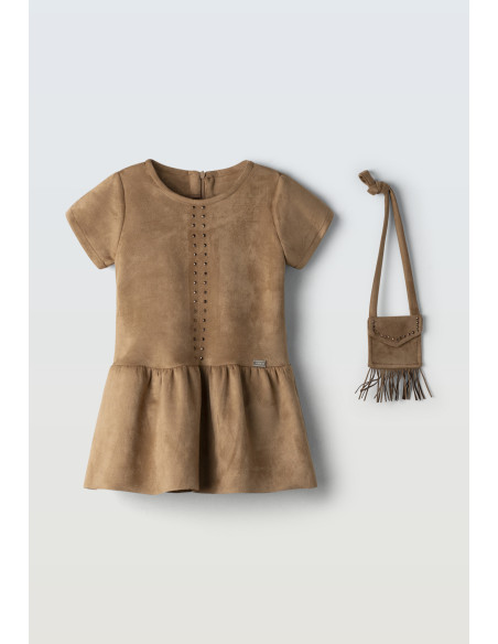 EBITA FASHION Παιδικό Φόρεμα Σουέτ 2τμχ Ταμπά