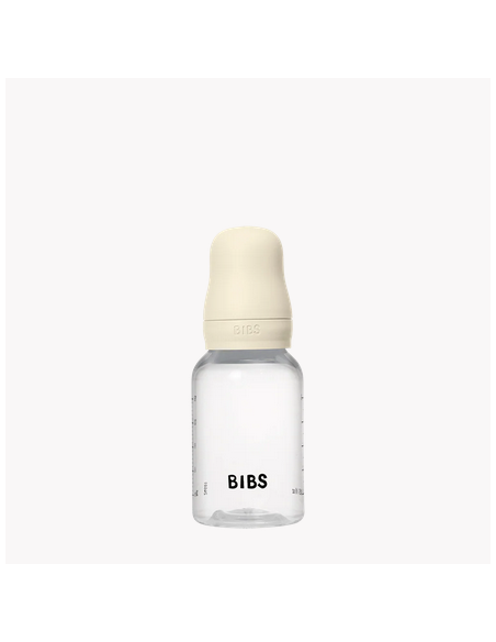 BIBS Μπιμπέρο Πλάστικο Με Θήλη Round Αργής Ροής Ivory 150ml