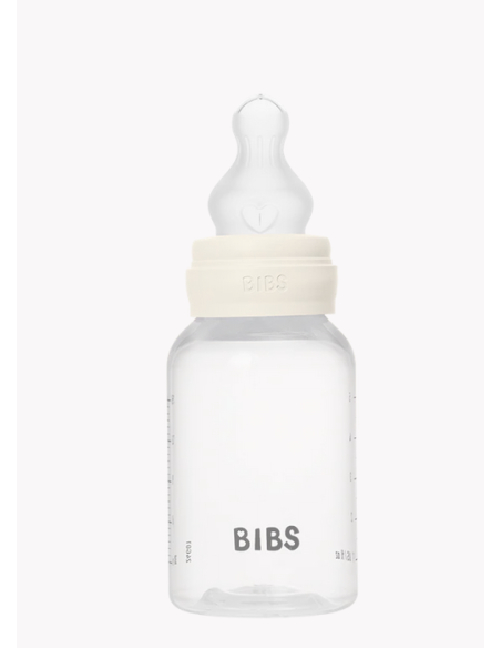 BIBS Μπιμπέρο Πλάστικο Με Θήλη Round Αργής Ροής Ivory 150ml