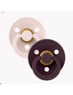 BIBS Πιπίλες Round Latex 2pack Petal-Plum No2