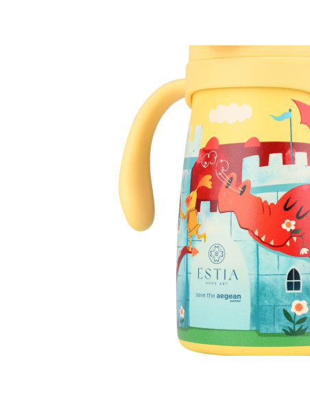 ESTIA Θερμός Bubble Bottle Save The Aegean 300ml Fortress Dragon