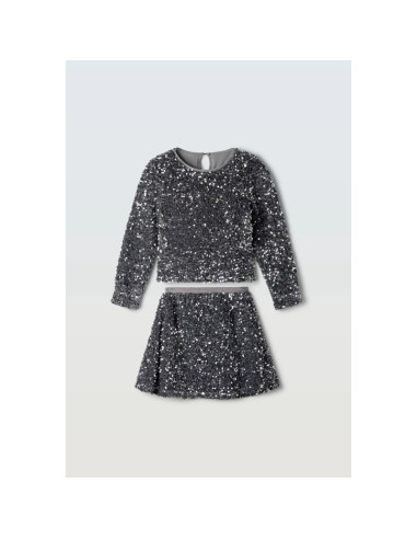 EBITA FASHION Παιδικό Σετ Φούστα 2τμχ Ασημί