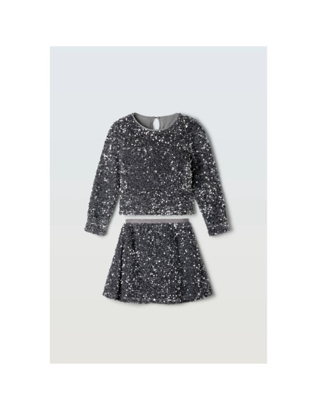 EBITA FASHION Παιδικό Σετ Φούστα 2τμχ Ασημί