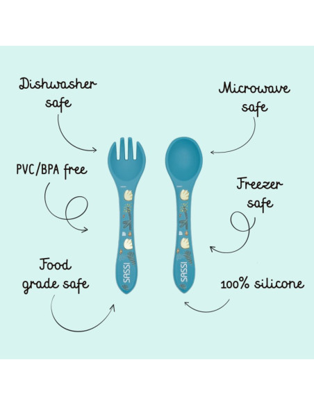 SASSI Σετ Κουτάλι Πιρούνι Σιλικόνης Elephant