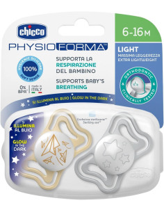 CHICCO PhysioForma Light Σιλικόνης 6-16m Νύχτας 2τμχ 2