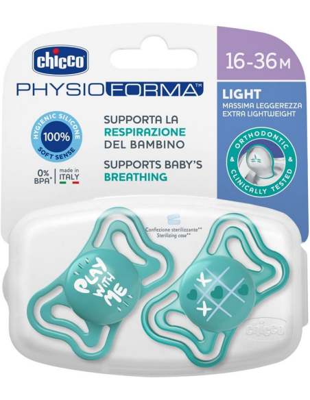 CHICCO Πιπίλα PhysioForma Light Σιλικόνης 16-36m Σιέλ 2τμχ
