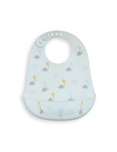 INTERBABY Σαλιάρα Σιλικόνης Elephant Blue