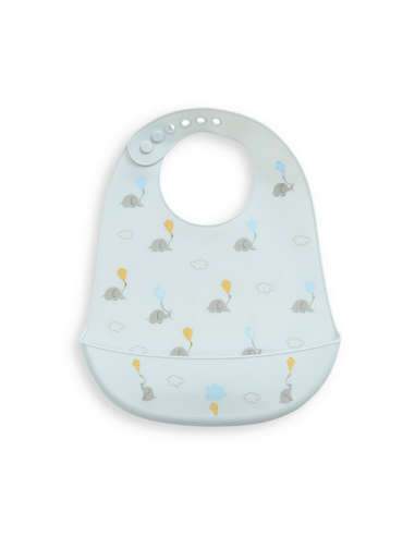 INTERBABY Σαλιάρα Σιλικόνης Elephant Blue
