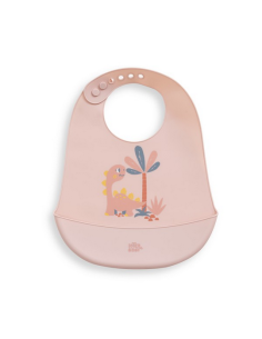INTERBABY Σαλιάρα Σιλικόνης Dino Pink