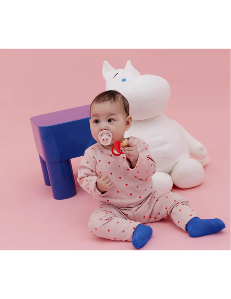 BIBS Πιπίλα Round Moomin Colour 2pack Dancing - Candy Apple Mix No1