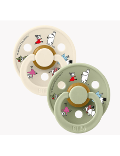 BIBS Πιπίλα Round Moomin Colour 2pack Friends - Ivory Mix...