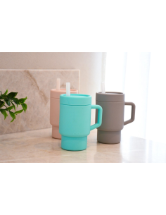 MELII Ποτήρι Σιλικόνης Με Καλαμάκι Tumbler Βεραμάν 2