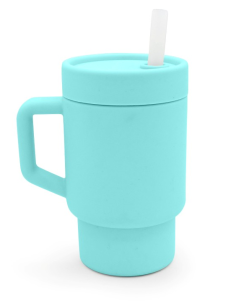 MELII Ποτήρι Σιλικόνης Με Καλαμάκι Tumbler Βεραμάν