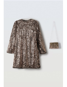 EBITA FASHION Παιδικό Φόρεμα 2τμχ Μπρονζέ
