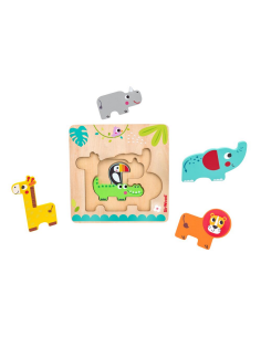 SirWood Ξύλινο Παζλ Zoo 10m+ 2