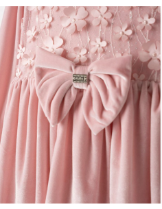 EBITA FASHION Παιδικό Φόρεμα Βελουτέ Ροζ 2