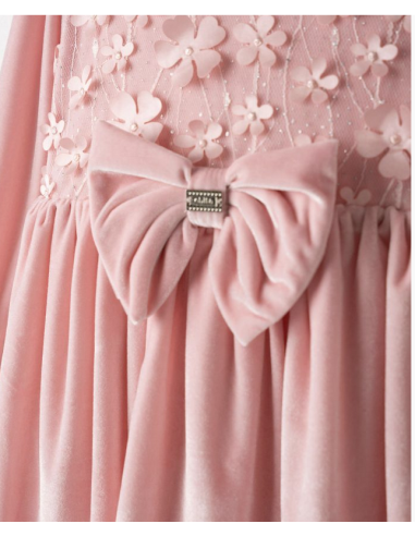 EBITA FASHION Παιδικό Φόρεμα Βελουτέ Ροζ