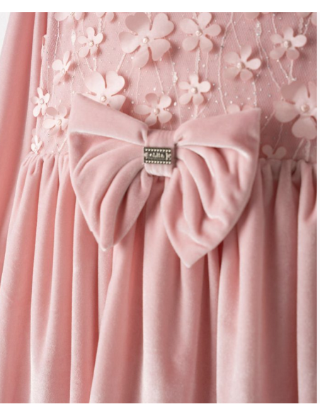 EBITA FASHION Παιδικό Φόρεμα Βελουτέ Ροζ