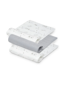 INTERBABY Πάνες Αγκαλιάς Bear Bamboo 55x70 Σετ 3 Τεμ Grey