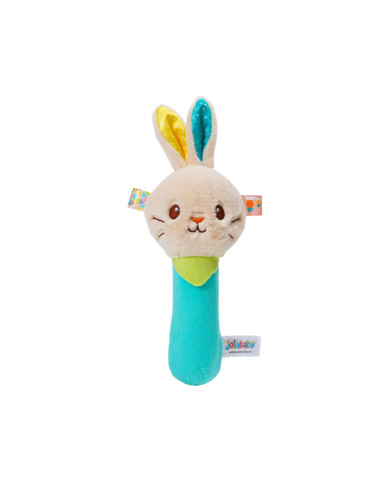Jollybaby Βελούδινη Κουδουνίστρα Rabbit