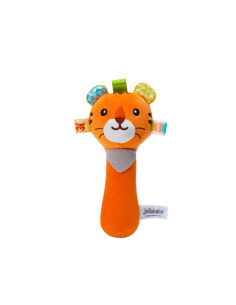 Jollybaby Βελούδινη Κουδουνίστρα Tiger
