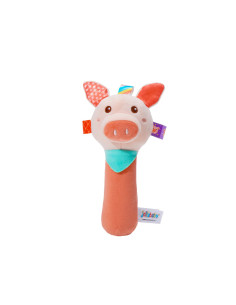 Jollybaby Βελούδινη Κουδουνίστρα Pig
