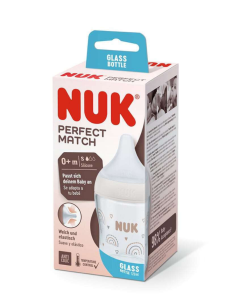 NUK Perfect Match Μπιμπερό Γυάλινο Σιλικόνη 120ml 0m+... 2