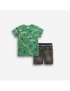 FUNKY FOR BABY Παιδικό Σετ Βερμούδα 2τμχ Πράσινο