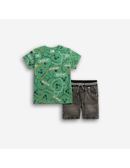 FUNKY FOR BABY Παιδικό Σετ Βερμούδα 2τμχ Πράσινο